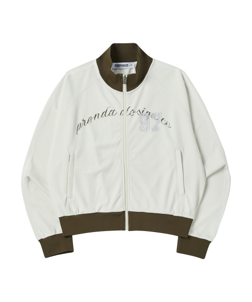 97 LOGO HIGH NECK JERSEY JACKET IVORY