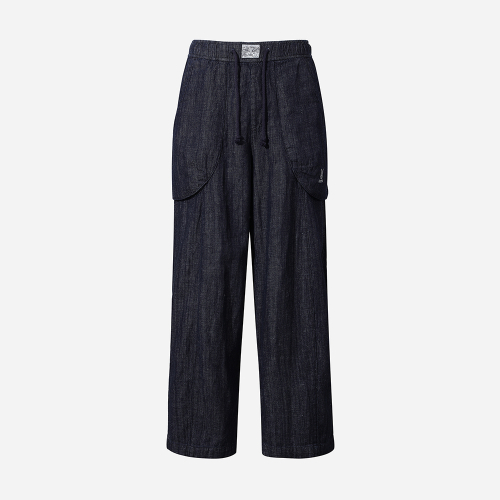 linen denim брюки - DARK INDIGO