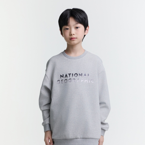 내셔널지오그래픽 키즈 K251USW910 빅로고 맨투맨 MGREY