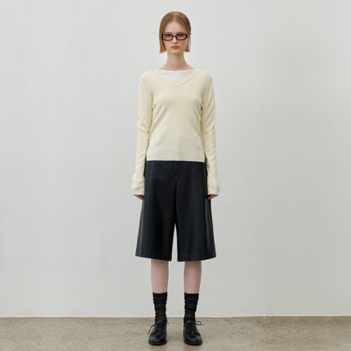 LEATHER BERMUDA PANTS(PT-5618)