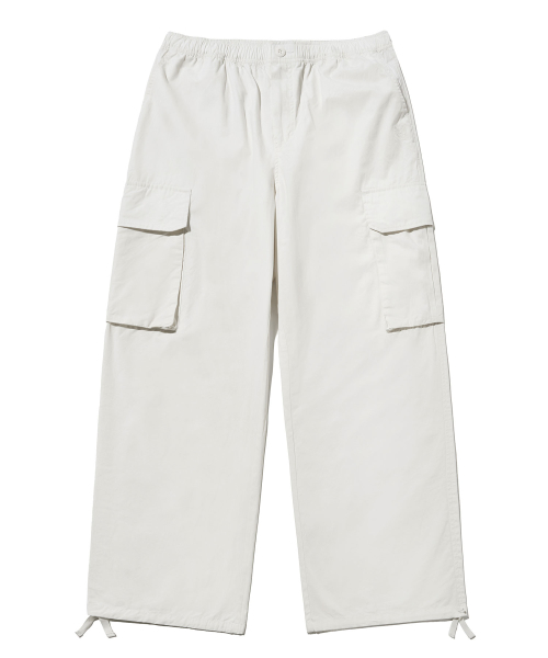 TAG WASHED CARGO PANTS - CREAM