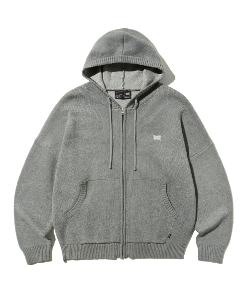 브라운브레스(BROWNBREATH) TAG KNIT HOOD ZIP UP - MELANGE