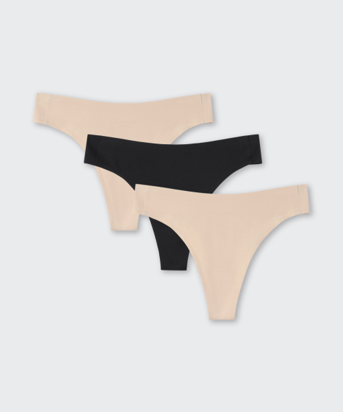 WOMENS SEAMLESS T PANTIES 3PACK