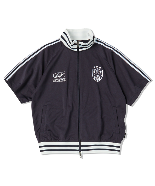 JERSEY TRACK SHORT SLEEVE JACKET NAVY