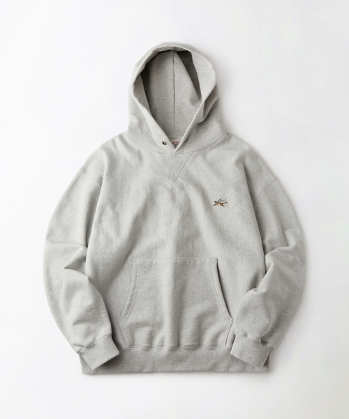 MIGHTY TIGER LOGO HOOD SWEAT_3%MELANGE GRAY