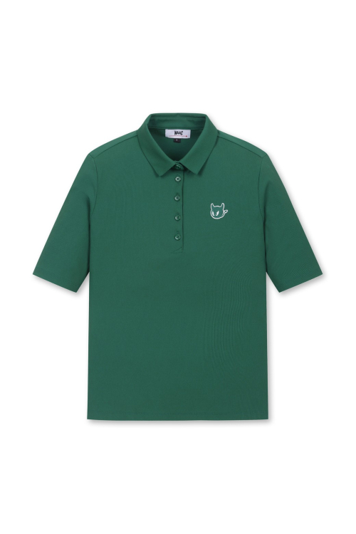 Women Ribbed Slim SS Polo_WWTCM25904GRX