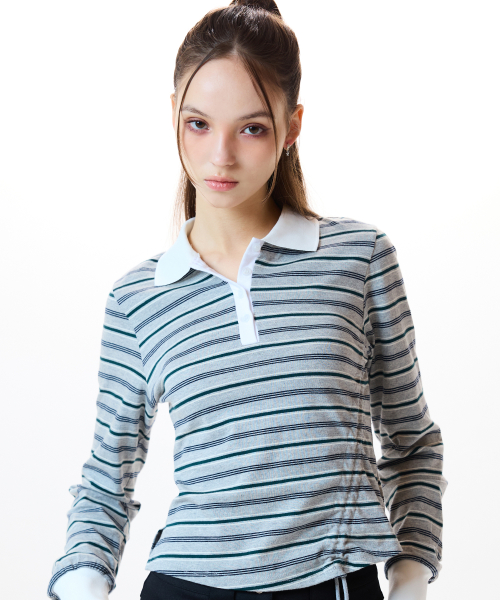 러브이즈트루(LUVISTRUE) IM STRING RUGBY TEE(GRAY) - 사이즈