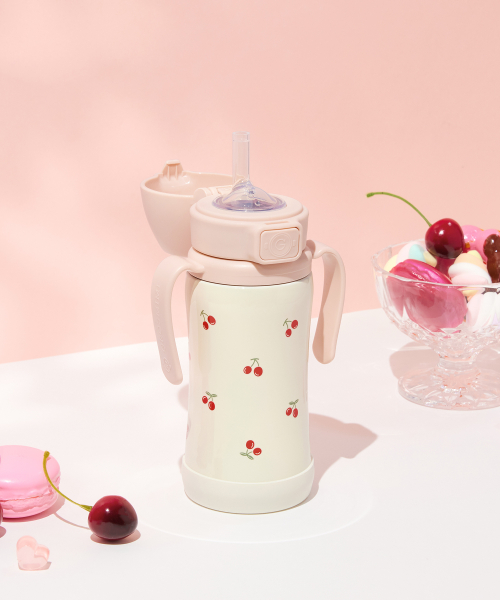 원터치 스테인리스 빨대컵 체리쉬 300ml (스윗피치)