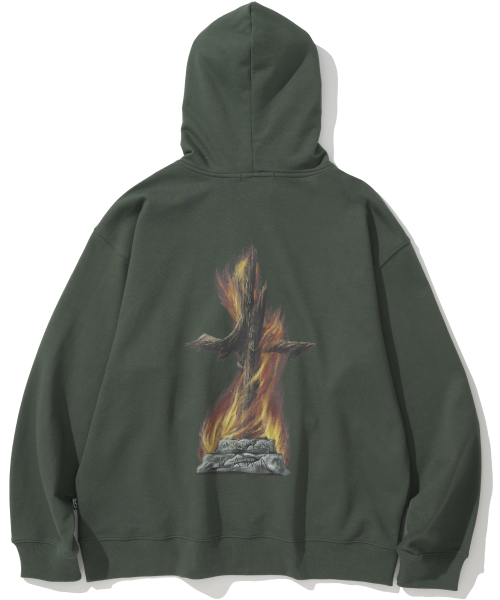 Burnning Stake Pullover Hood - зеленый