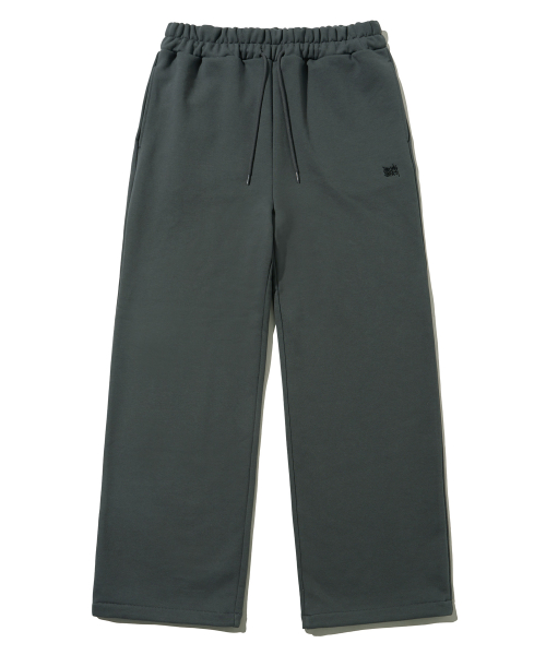 ★BROWNBREATH★ BB TAG WIDE FIT SWEAT PANTS DARK GREEN 브라운브레스(BROWNBREATH) BB TAG WIDE FIT SWEAT PANTS - DARK