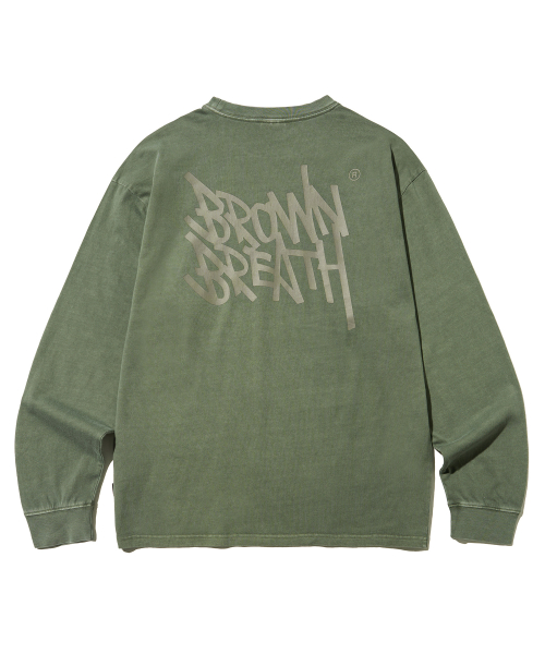 브라운브레스(BROWNBREATH) TAG PIGMENT LONGSLEEVE - KHAKI - 사이즈 & 후기 | 무신사