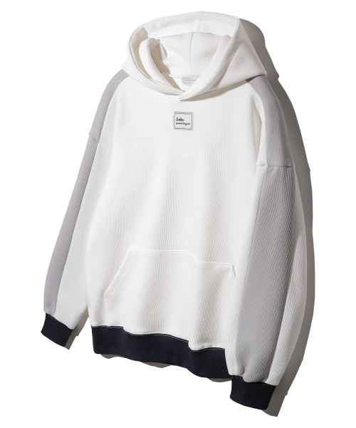 Худи CONTRAST с вафельным рукавом BK6792_Cream