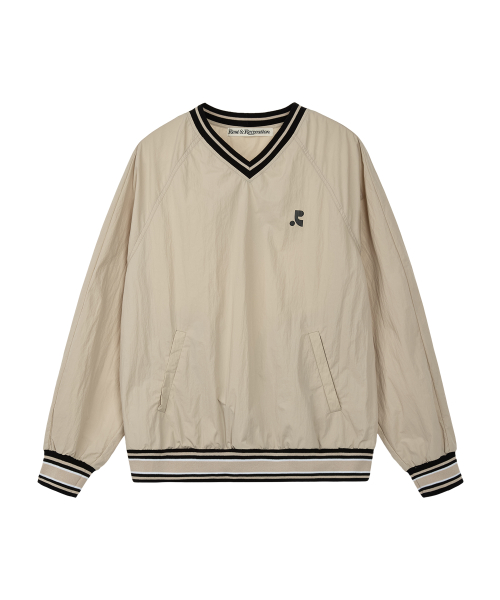 V-NECK WIND SHIRT - BEIGE