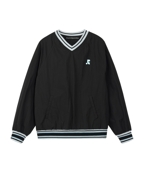 V-NECK WIND SHIRT - BLACK