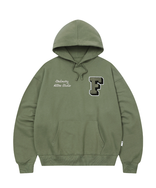 Худи с букле логотипом F - Khaki