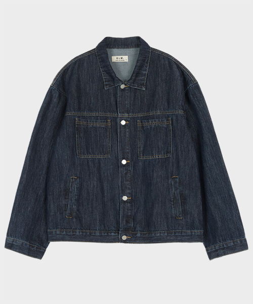 Оверсайз джинсовка с вареным эффектом Deep Indigo