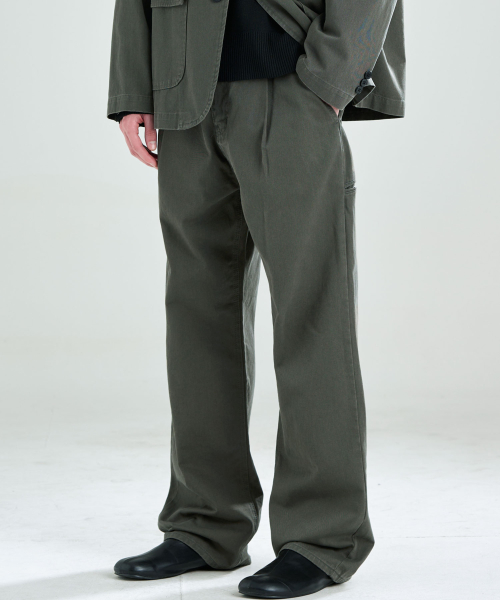 Свободные брюки с защипом Greenish Charcoal