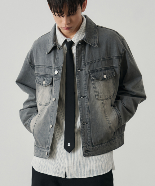 Джинсовка Oblique Brushed Washing Denim Jacket [Vintage Grey]