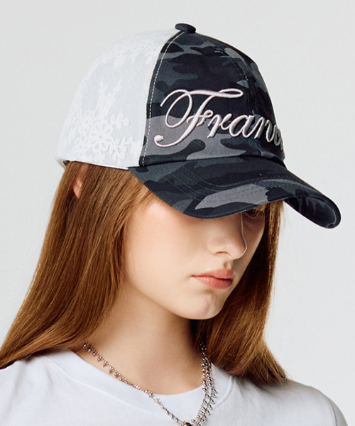 LARTIGENT ♥ L15 LACE CAMO BALL CAP /追跡付 라티젠(LARTIGENT) L15 LACE CAMO BALL CAP(BLUE) - 사이즈