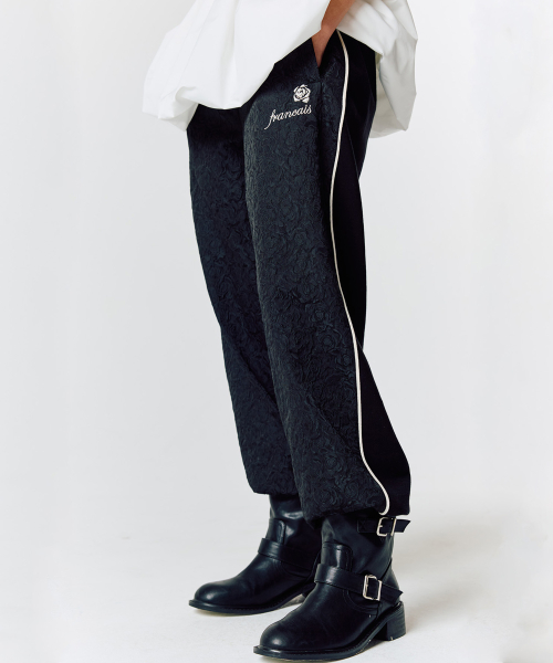 L15 JAQUARD TRACK PANTS(BLACK)