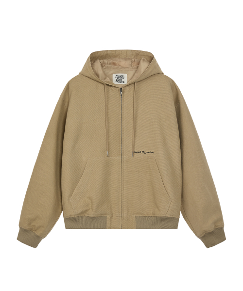COTTON HOOD JACKET - BEIGE