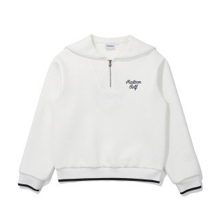 MALBON GOLF エアリ セイラー カラー ハーフジップ マンツーマン OFF WHITE (ウィメン) 画像 1