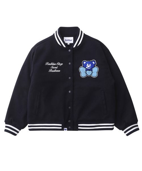 BadBear Seoul Varsity Jacket Navy