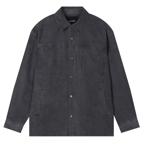 Хлопковая куртка-рубашка оверсайз Charcoal Gray