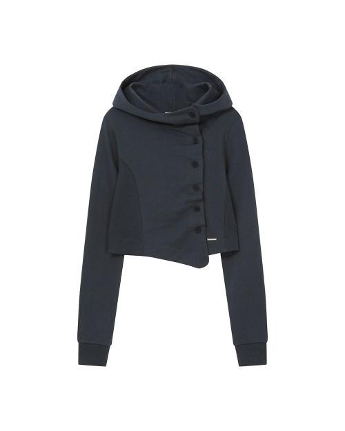 トップス MISEKI SEOUL Cowl neck botton hoodie 미세키서울(MISEKI SEOUL) Cowl neck botton hoodie CHARCOAL - 사이즈