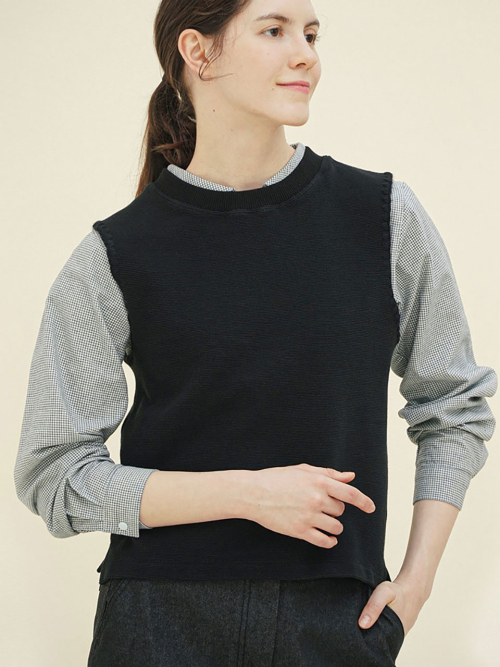 Cotton вязаный жилет — Black / 251604SBK