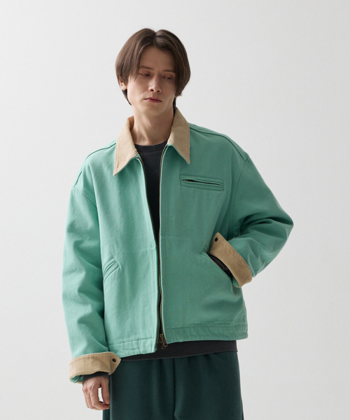25SS HARD FADED WORK JACKET PISTACHIO