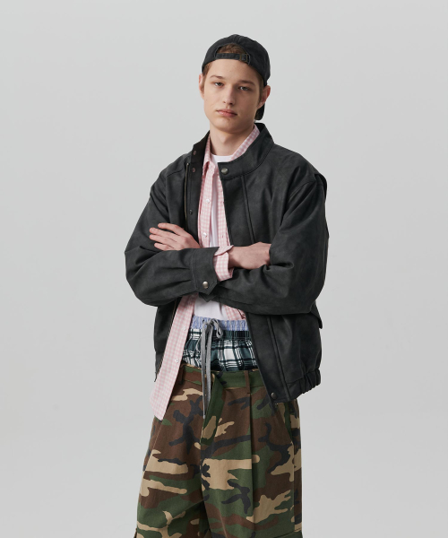 Куртка из экокожи Nomantic Vintage Washing — Black