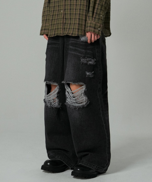 Solar Damage Maxi Denim брюки чёрный