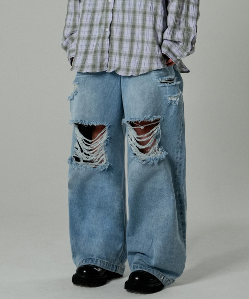 Solar Damage Maxi Denim брюки Indigo