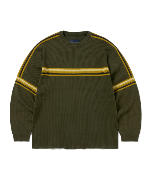 в полоску трикотаж L/S Top Olive