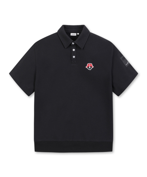 1/2 Sleeves Polo Collar Sweatshirt_G4TAM25191BKX