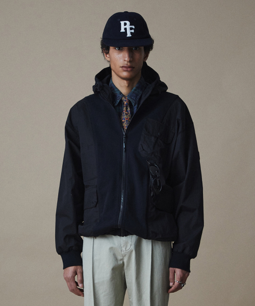 Худи на молнии CN Mixed Utility Pocket Black_FR1KH61U