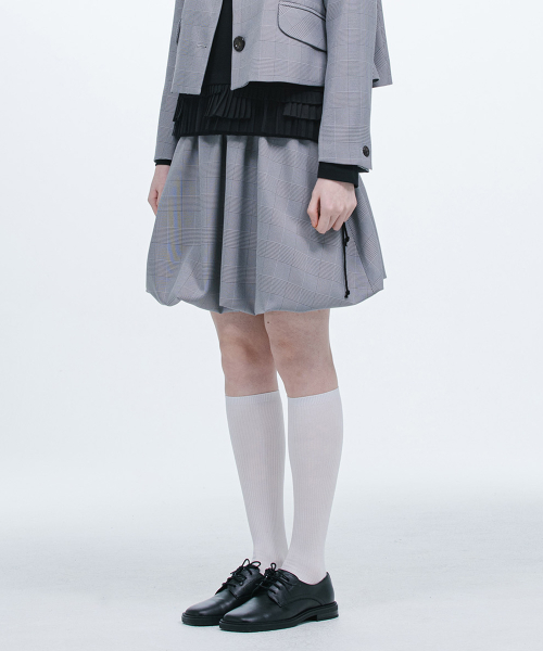 오헤시오(OHESHIO) BALLOON MINI SKIRT, CHECK - 사이즈 & 후기