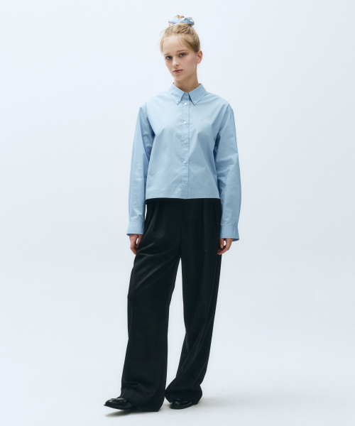 W TWO TUCK WIDE SLACKS чёрный