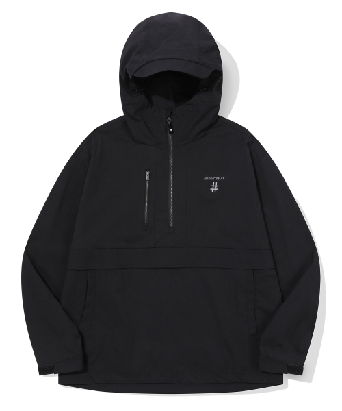 Анорак с капюшоном из рипстопа (Black)