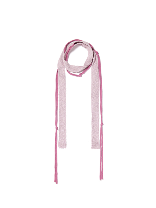 STRING LAYERED TWO WAY MUFFLER IN PINK