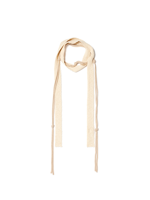 STRING LAYERED TWO WAY MUFFLER IN BEIGE