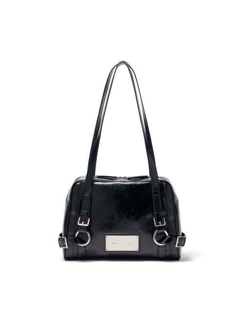 BIKER DETAIL SQUARE SHOULDER BAG IN чёрный