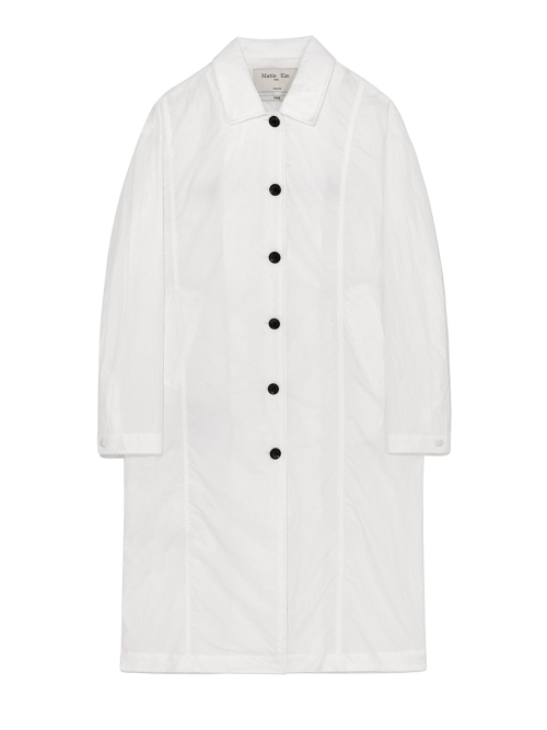 BACK LOGO POINT NYLON LONG COAT FOR WOMEN IN белый