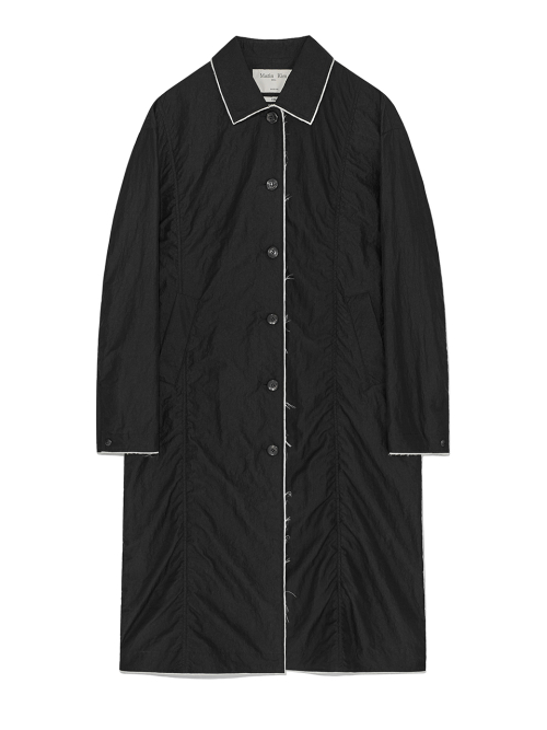 BACK LOGO POINT NYLON LONG COAT FOR WOMEN IN чёрный