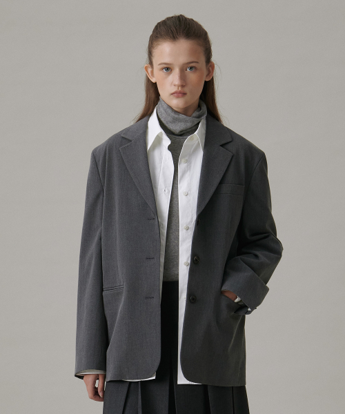 одинарный TAILORED JACKET_CHARCOAL