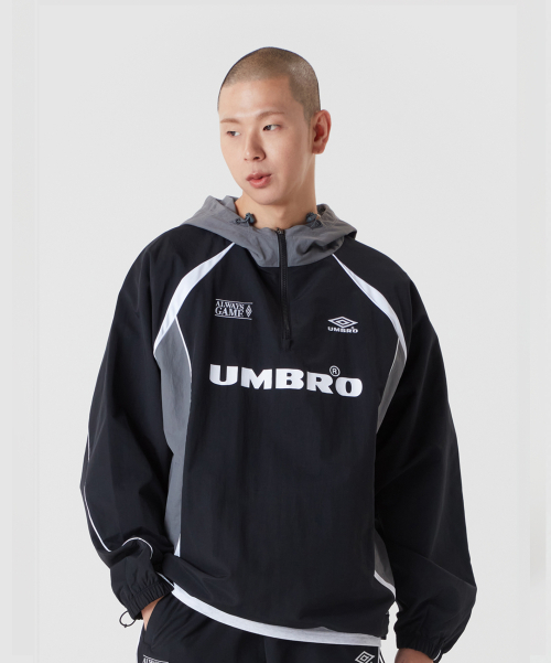 엄브로() HBL 스포티 캐주얼 후드 아노락 블랙(UQ123CWT21) 상품 이미지