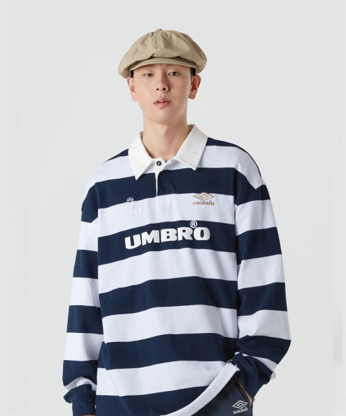 엄브로() HBL 브리티시 캐주얼 럭비 긴팔 티셔츠 네이비(UQ121CTL21) 상품 이미지