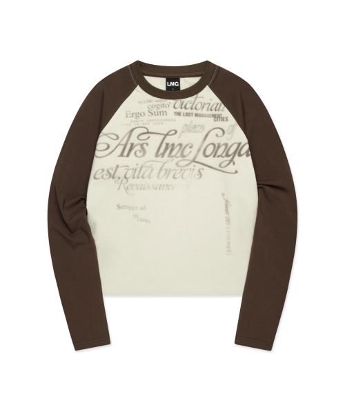 tシャツ LMC / エルエムシーWM GRADATION LETTERING RAGLAN LONG S レディース LMC tシャツ / エルエムシーWM GRADATION LETTERING RAGLAN LONG