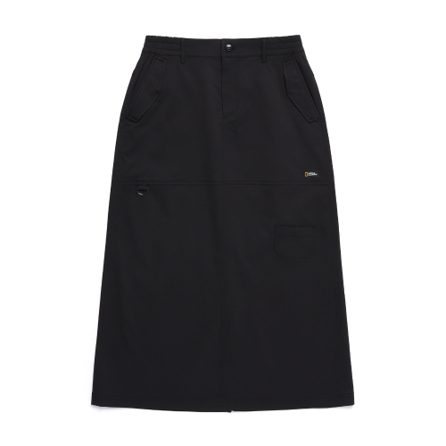 N251WSK020 여성 허리 밴딩 롱 스커트 CARBON BLACK